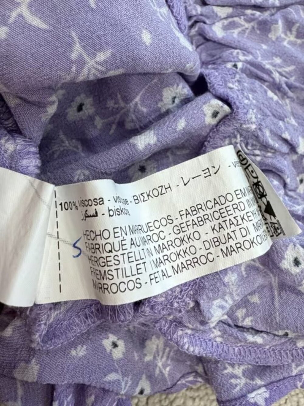 Zara Skirt Women XS Y2K Mini Purple Floral Flippy ruffle - Picture 3 of 3